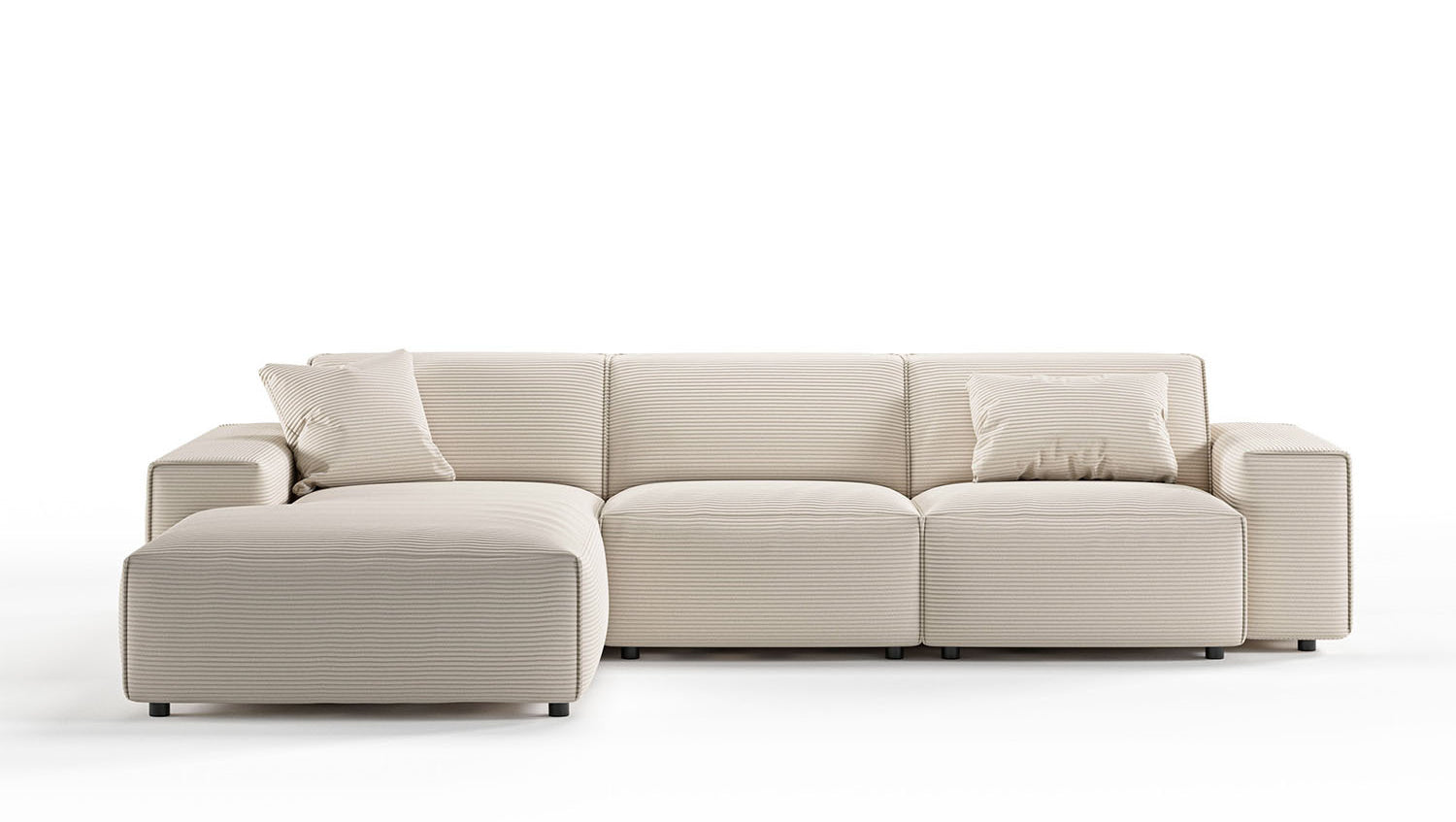 KAWOLA Sofa RANI Ecksofa Cord cremeweiß