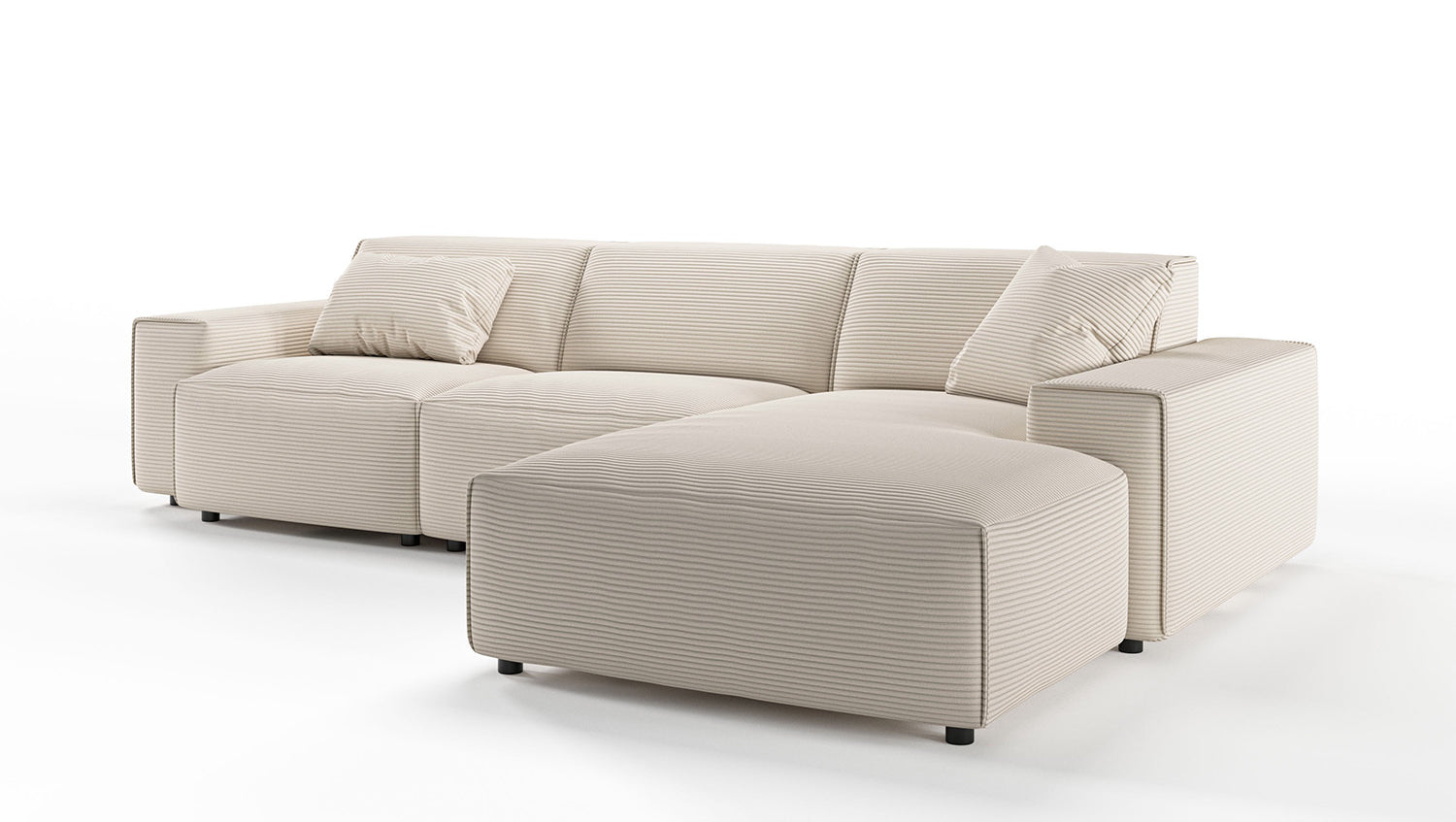 KAWOLA Sofa RANI Ecksofa Cord cremeweiß