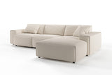 KAWOLA Sofa RANI Ecksofa Cord cremeweiß