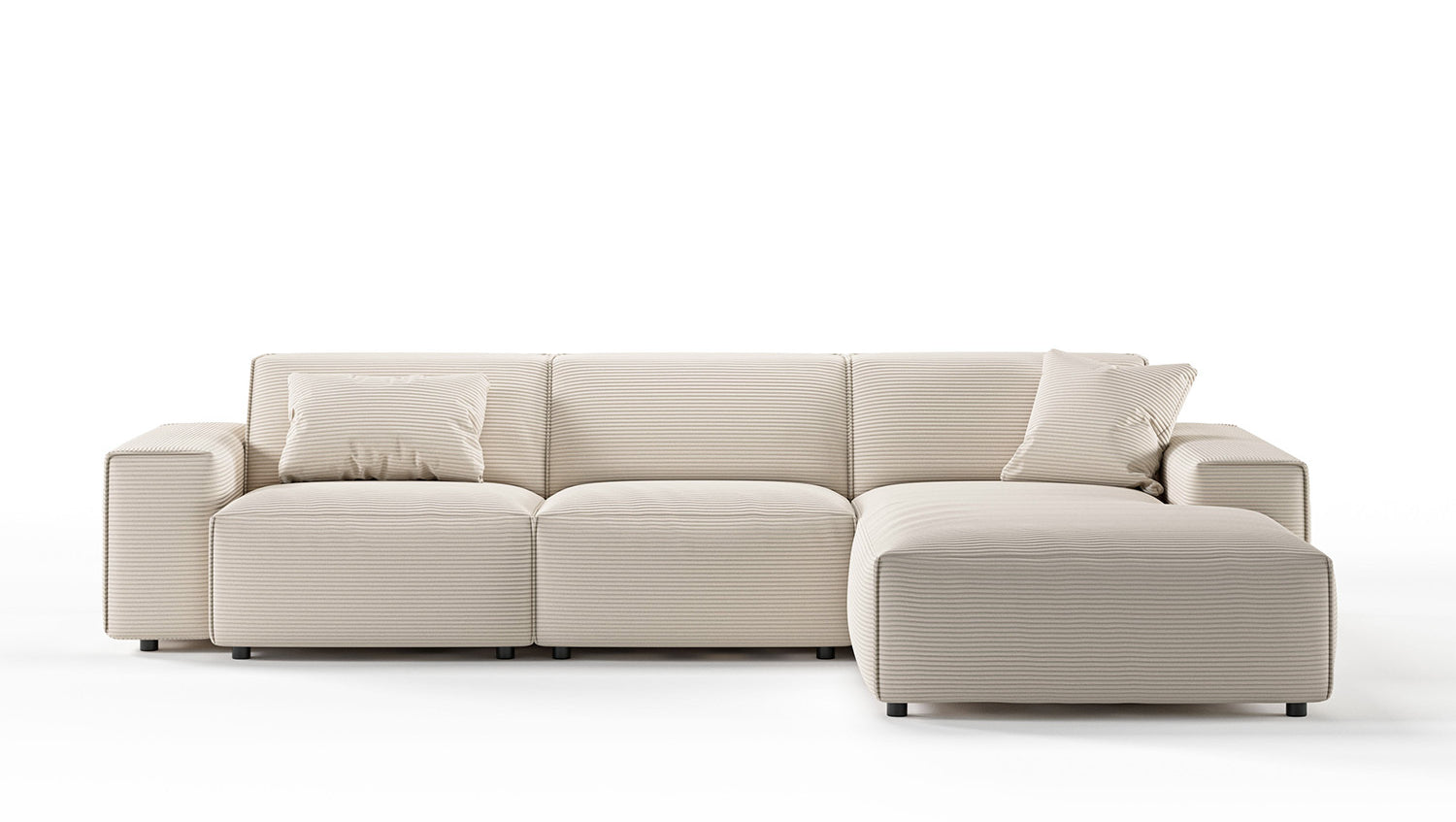 KAWOLA Sofa RANI Ecksofa Cord cremeweiß