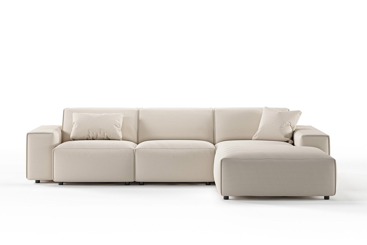 KAWOLA Sofa RANI Ecksofa Cord cremeweiß