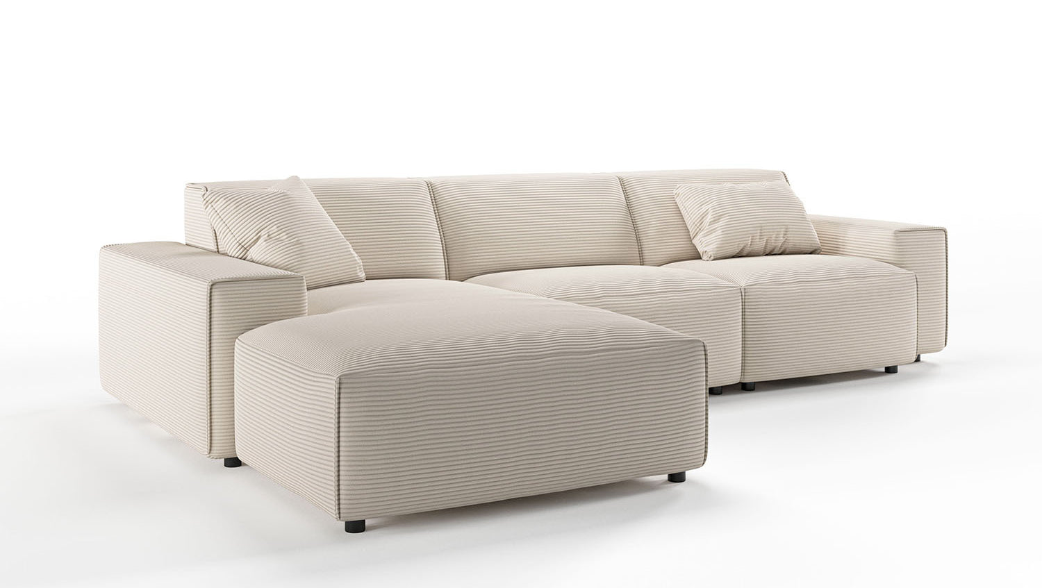 KAWOLA Sofa RANI Ecksofa Cord cremeweiß