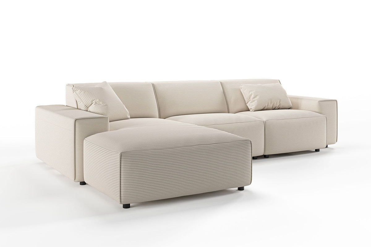 KAWOLA Sofa RANI Ecksofa Cord cremeweiß