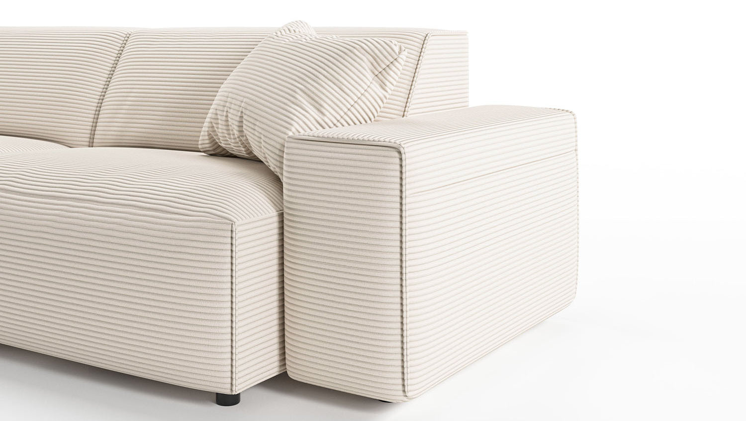 KAWOLA Sofa RANI Ecksofa Cord cremeweiß