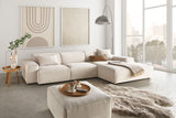 KAWOLA Sofa RANI Ecksofa Cord cremeweiß, Rechts