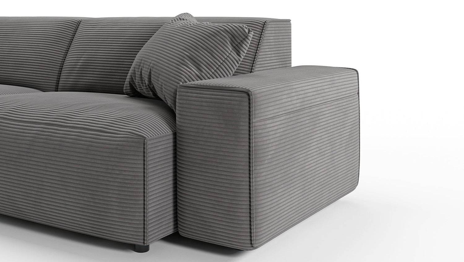 KAWOLA Sofa RANI Ecksofa Cord grau