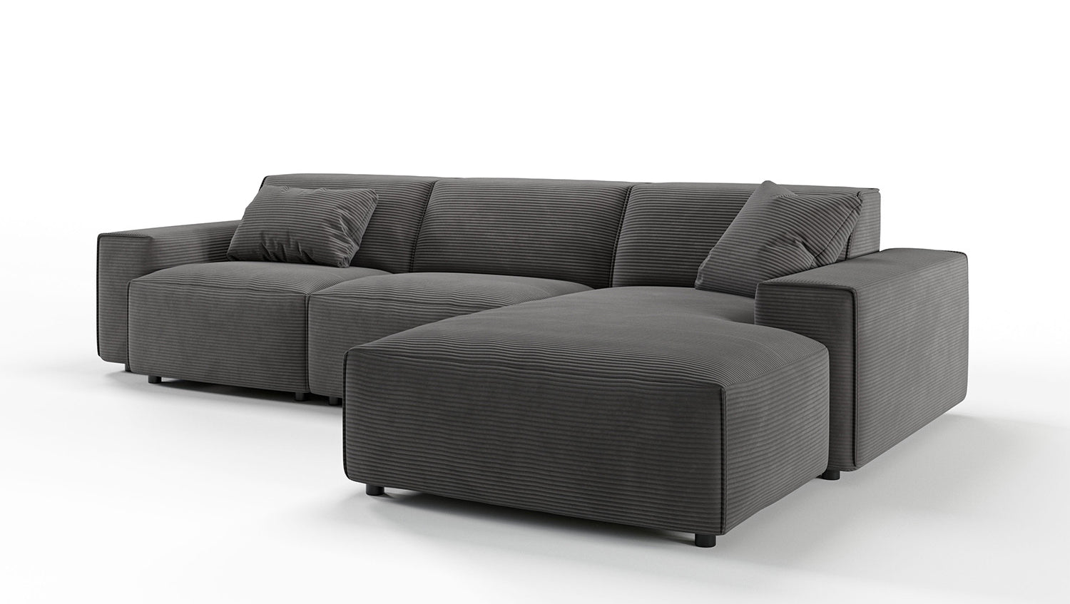 KAWOLA Sofa RANI Ecksofa Cord grau