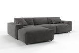 KAWOLA Sofa RANI Ecksofa Cord grau