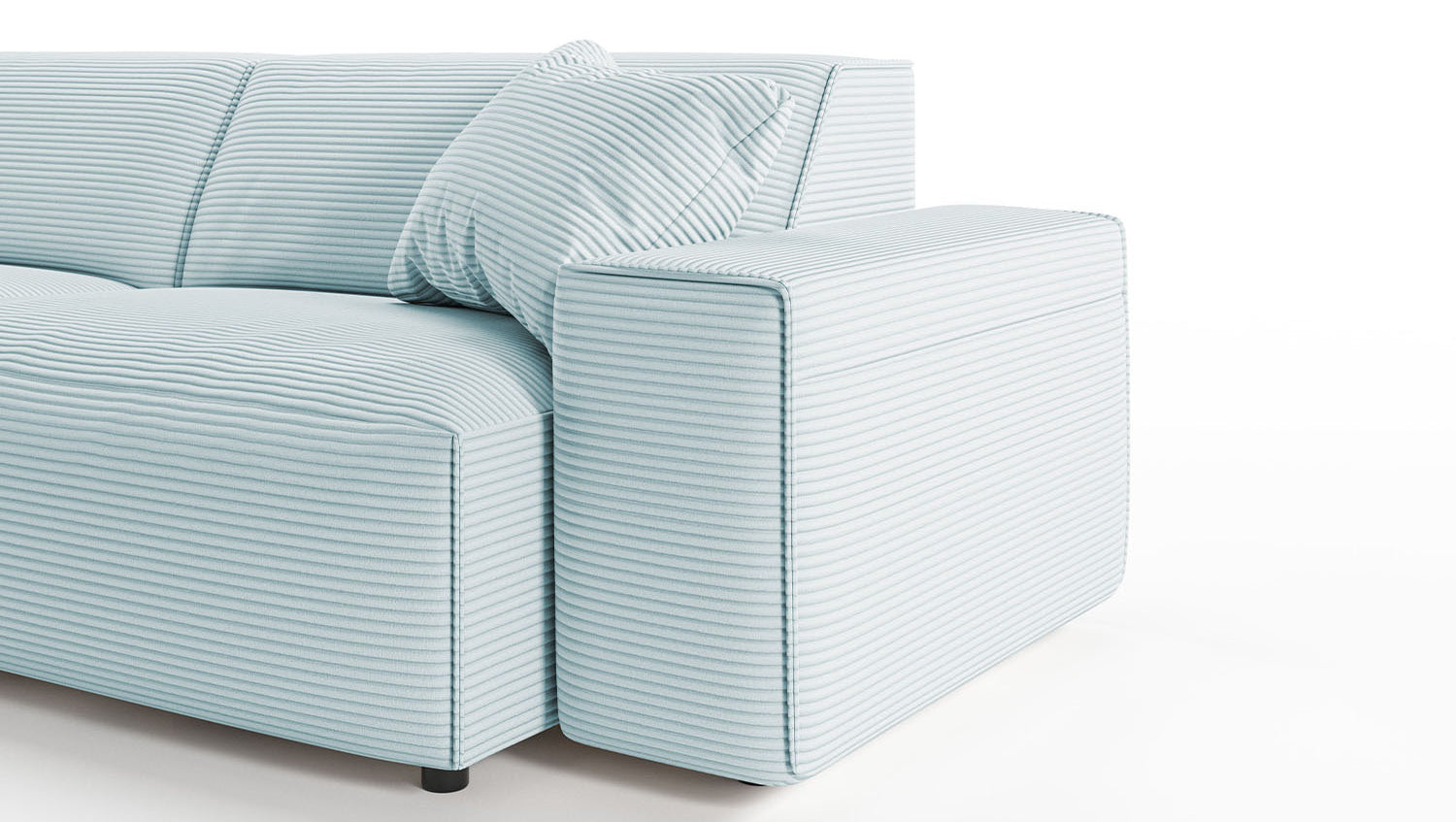 KAWOLA Sofa RANI Ecksofa Cord hellblau