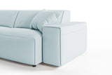 KAWOLA Sofa RANI Ecksofa Cord hellblau