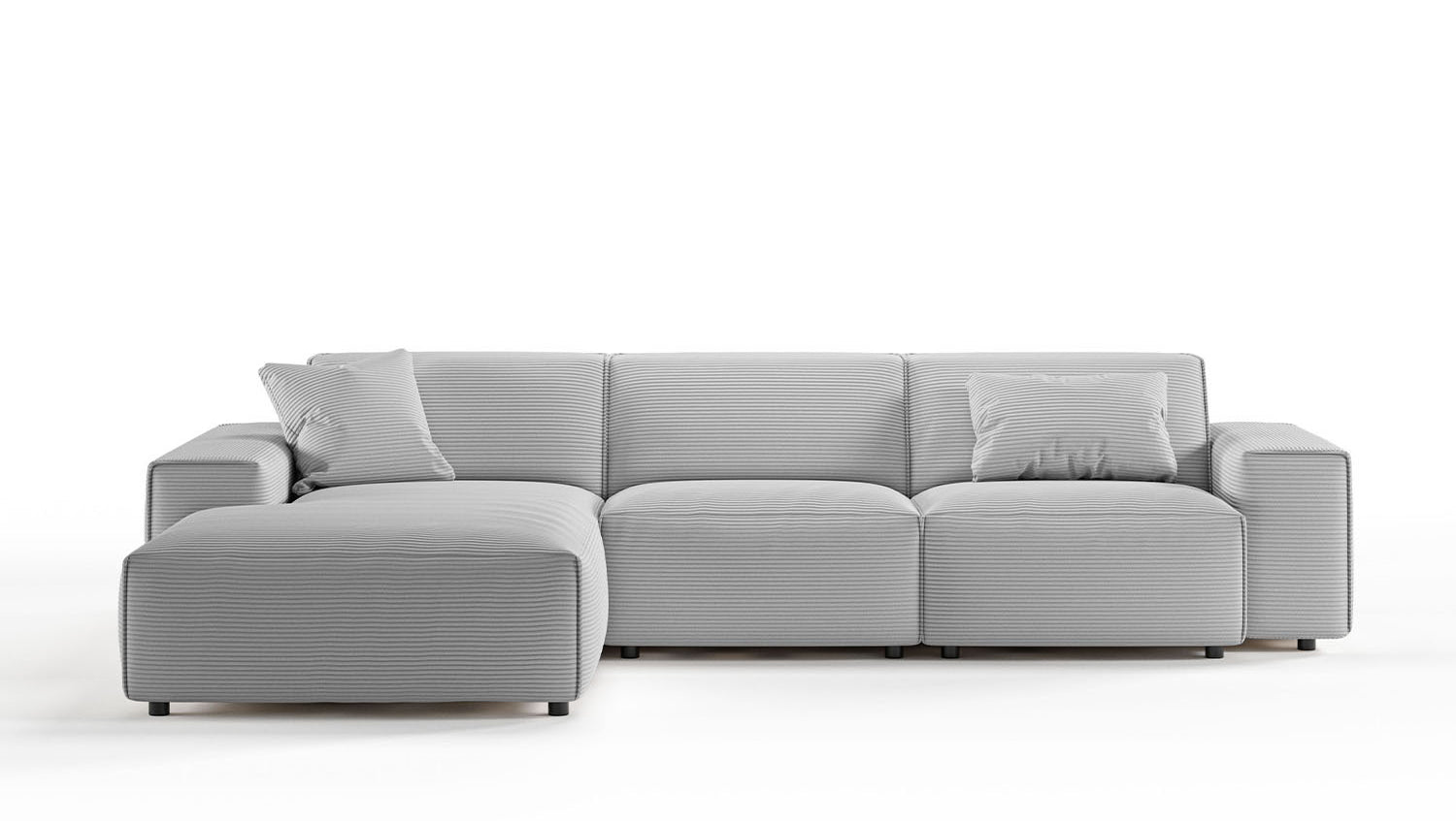KAWOLA Sofa RANI Ecksofa Cord hellgrau