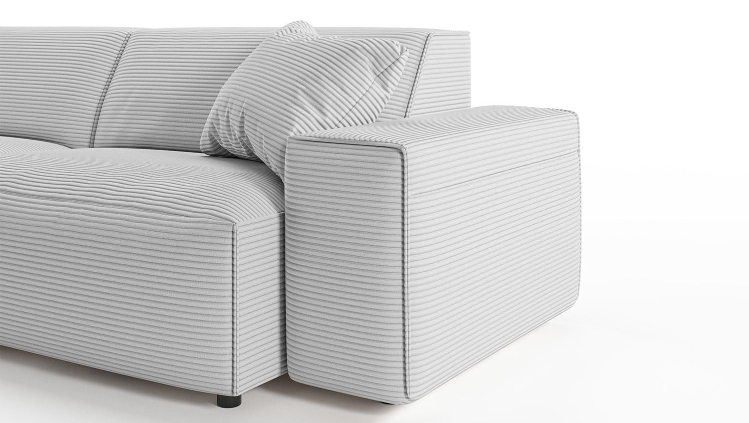 KAWOLA Sofa RANI Ecksofa Cord hellgrau