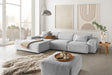KAWOLA Sofa RANI Ecksofa Cord hellgrau, Links