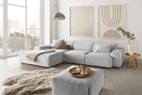 KAWOLA Sofa RANI Ecksofa Cord hellgrau, Links