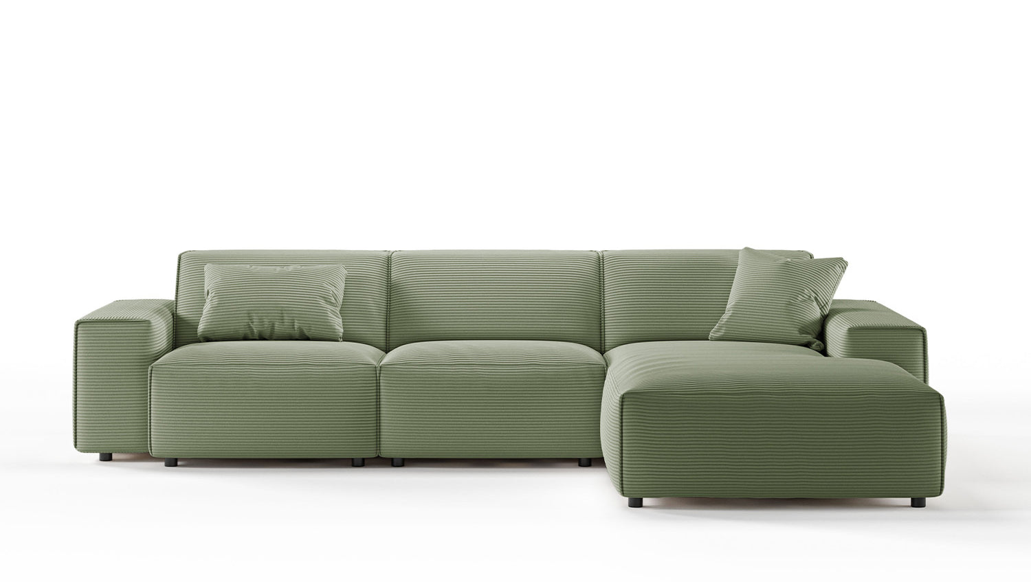 KAWOLA Sofa RANI Ecksofa Cord olivgrün