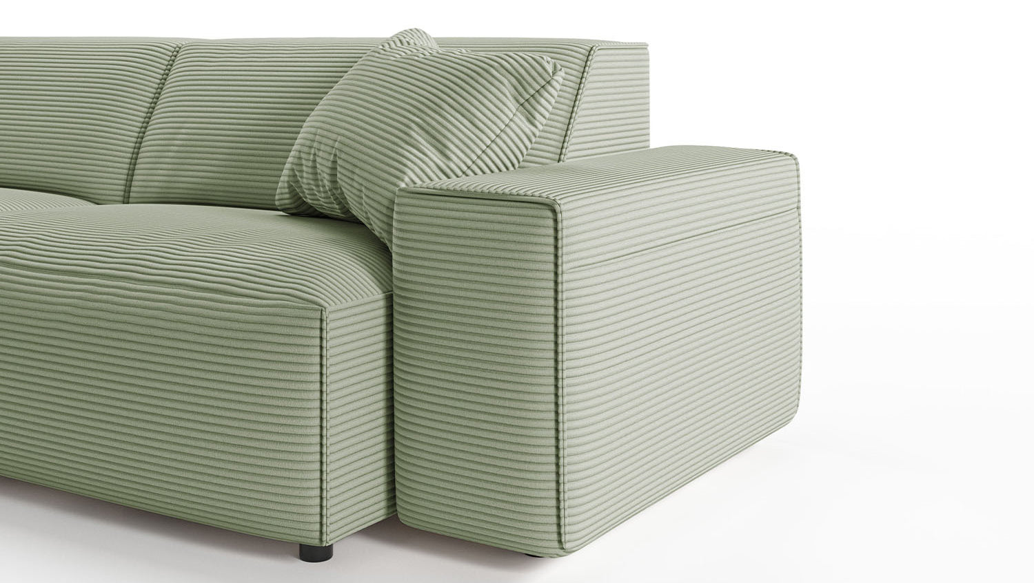 KAWOLA Sofa RANI Ecksofa Cord olivgrün