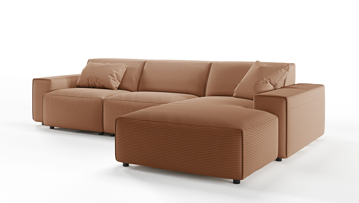 KAWOLA Sofa RANI Ecksofa Cord rost
