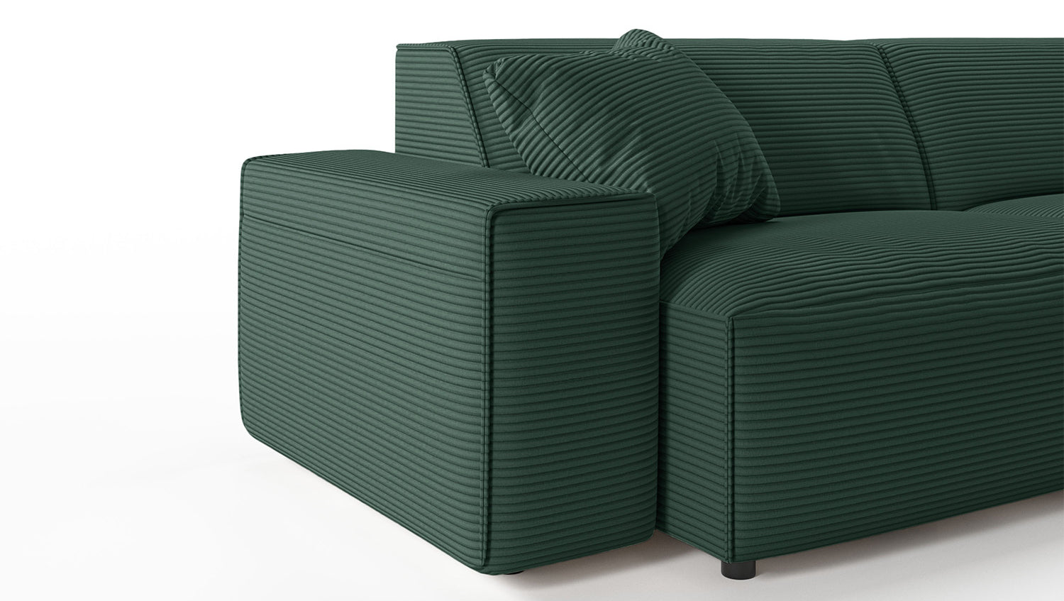 KAWOLA Sofa RANI Ecksofa Cord smaragd