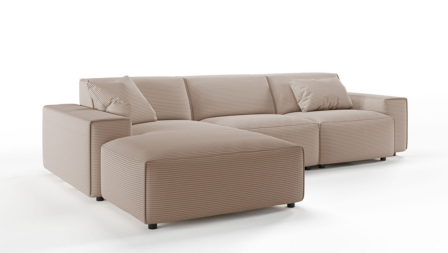 KAWOLA Sofa RANI Ecksofa Cord taupe