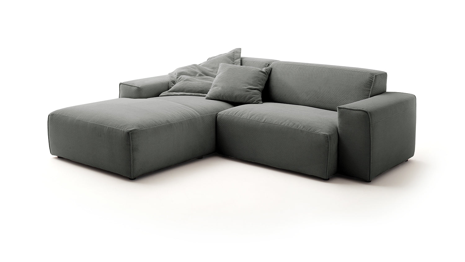 KAWOLA Sofa RANI Ecksofa Feincord anthrazit