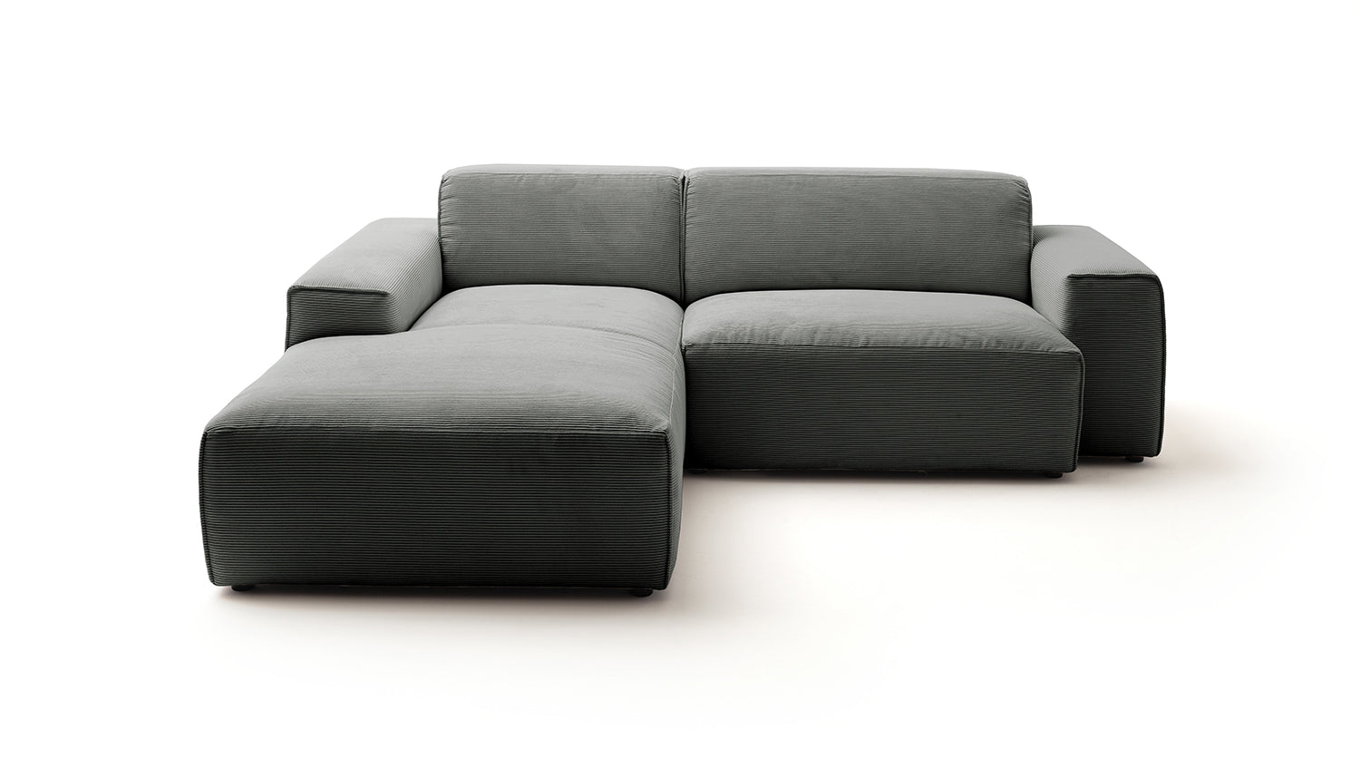KAWOLA Sofa RANI Ecksofa Feincord anthrazit