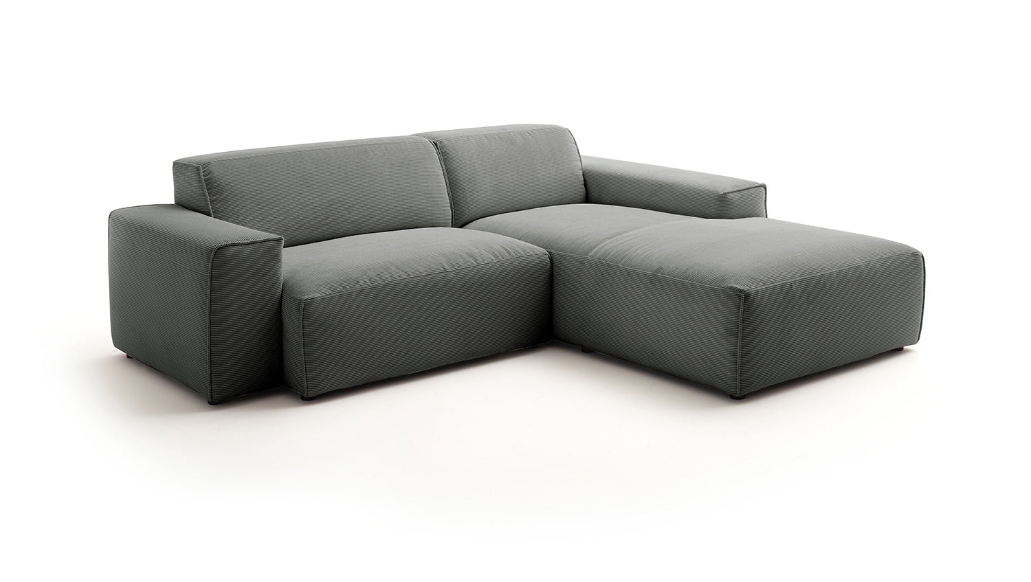 KAWOLA Sofa RANI Ecksofa Feincord anthrazit