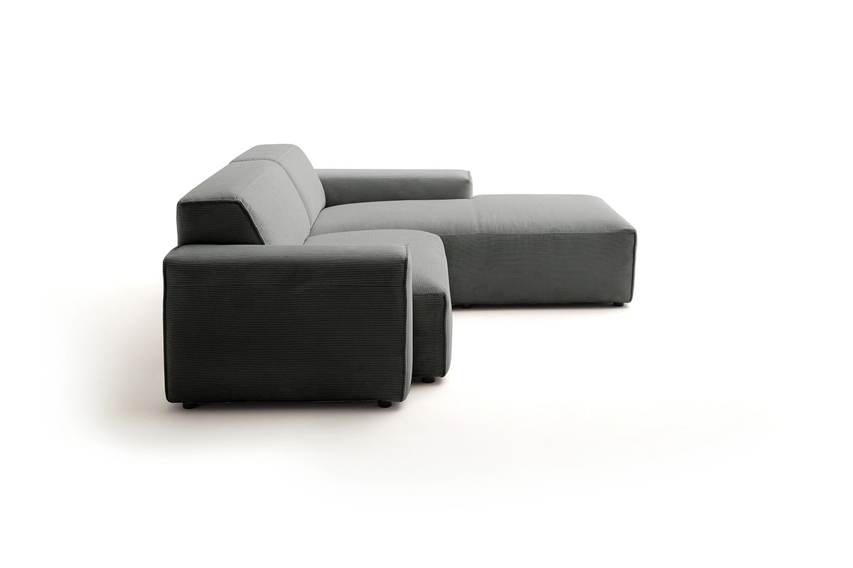 KAWOLA Sofa RANI Ecksofa Feincord anthrazit