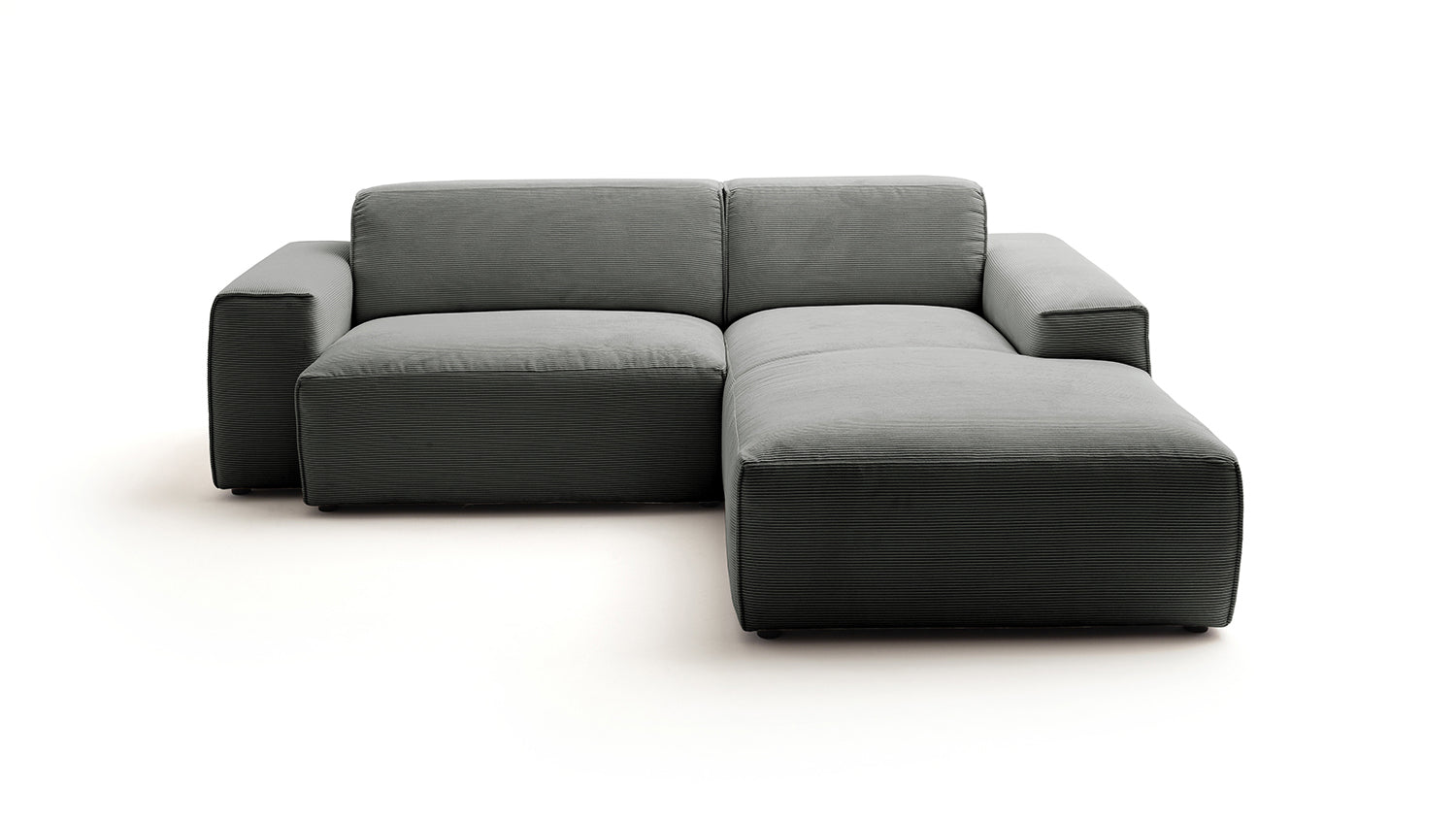 KAWOLA Sofa RANI Ecksofa Feincord anthrazit