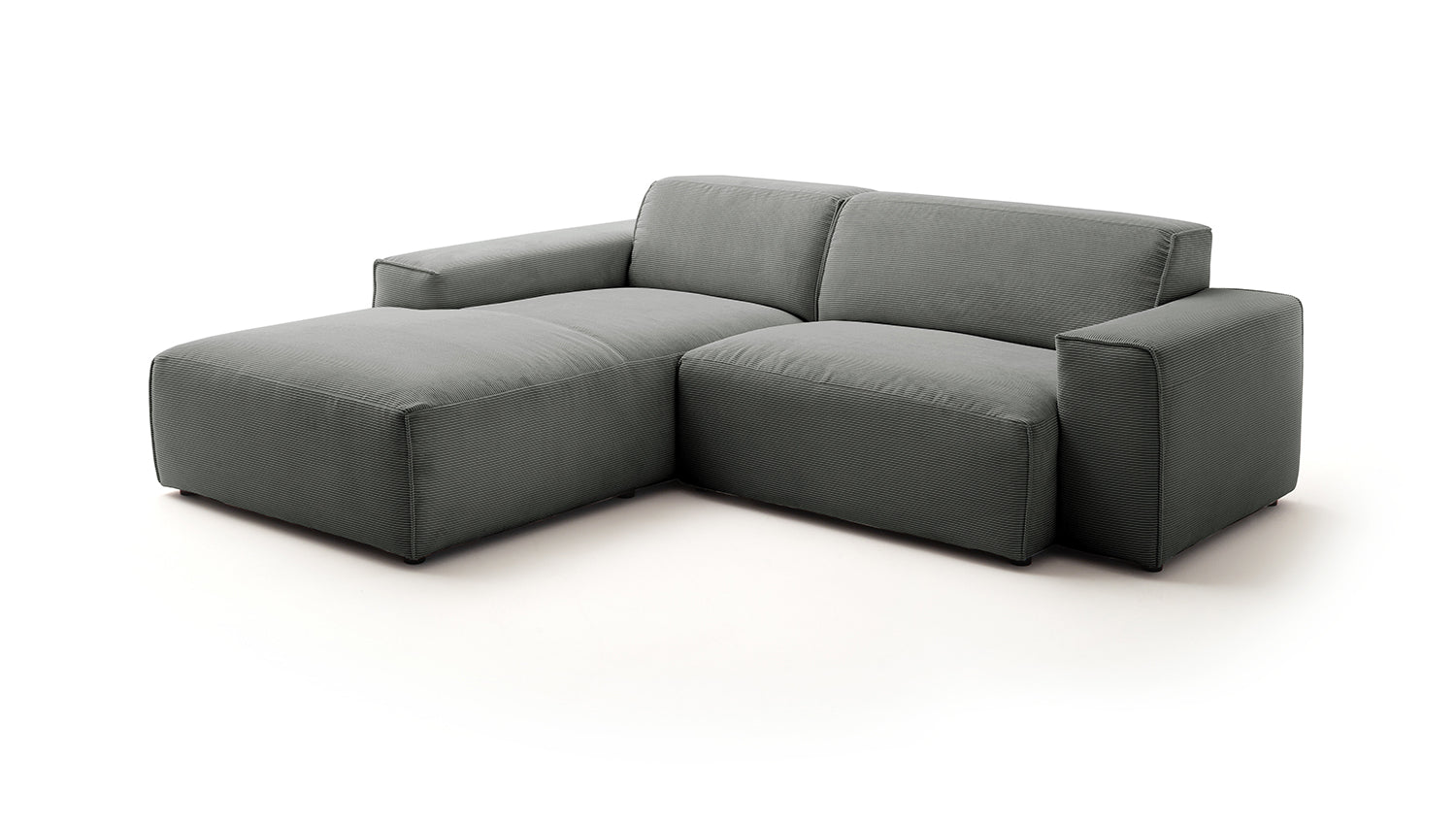 KAWOLA Sofa RANI Ecksofa Feincord anthrazit