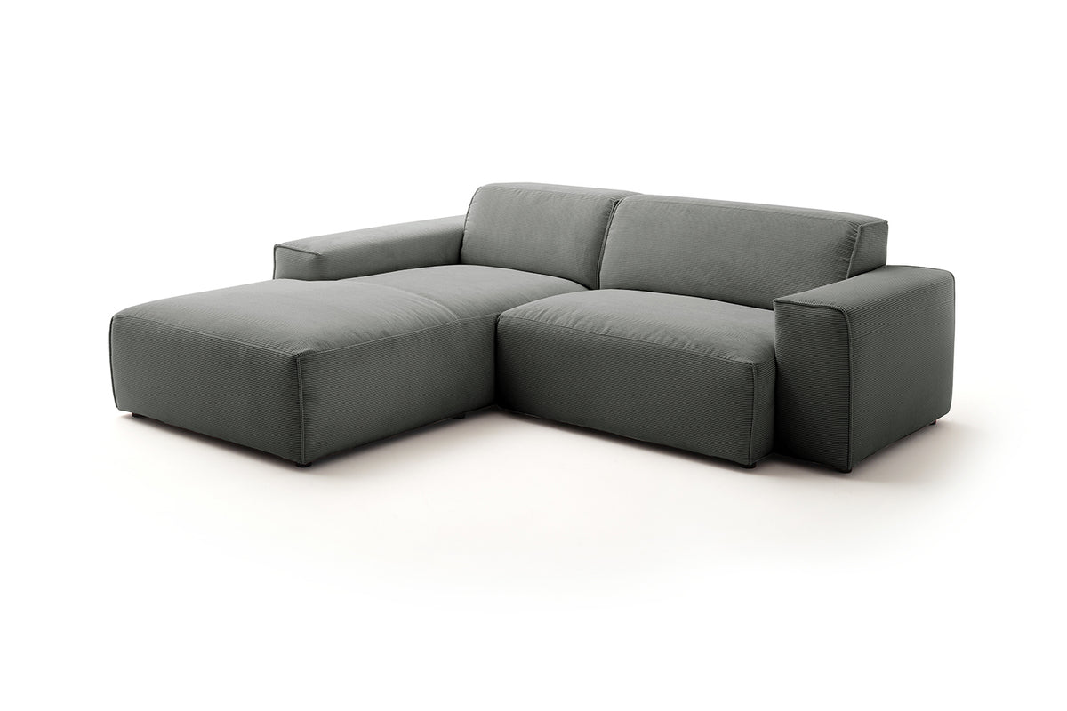 KAWOLA Sofa RANI Ecksofa Feincord anthrazit