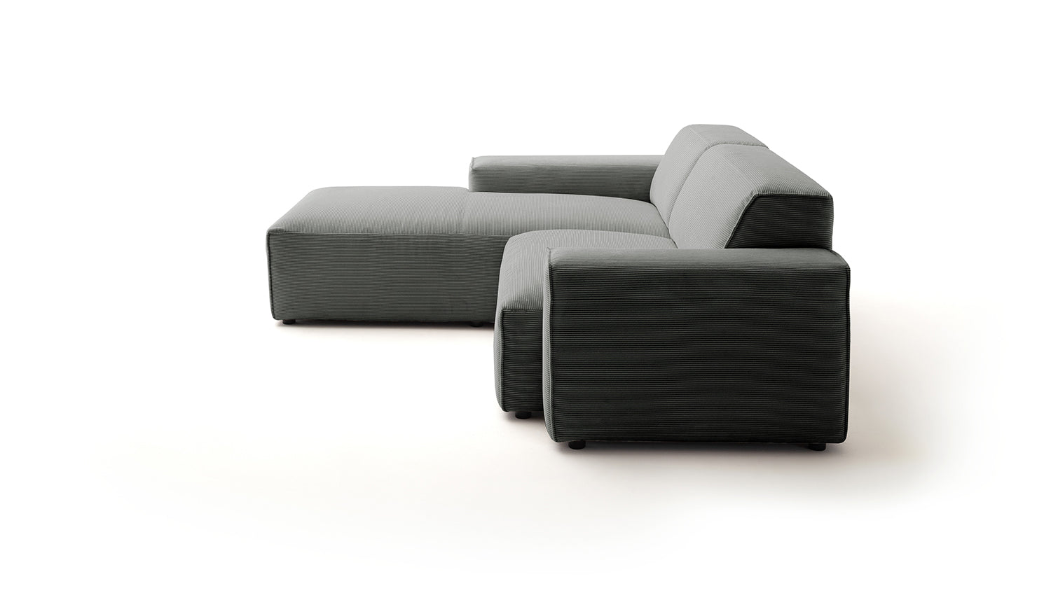 KAWOLA Sofa RANI Ecksofa Feincord anthrazit