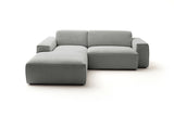 KAWOLA Sofa RANI Ecksofa Feincord grau