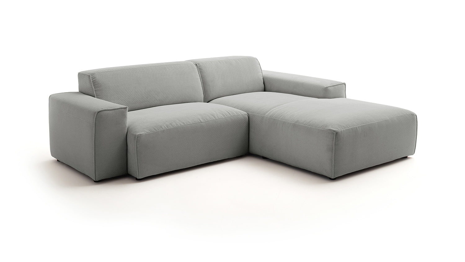 KAWOLA Sofa RANI Ecksofa Feincord grau