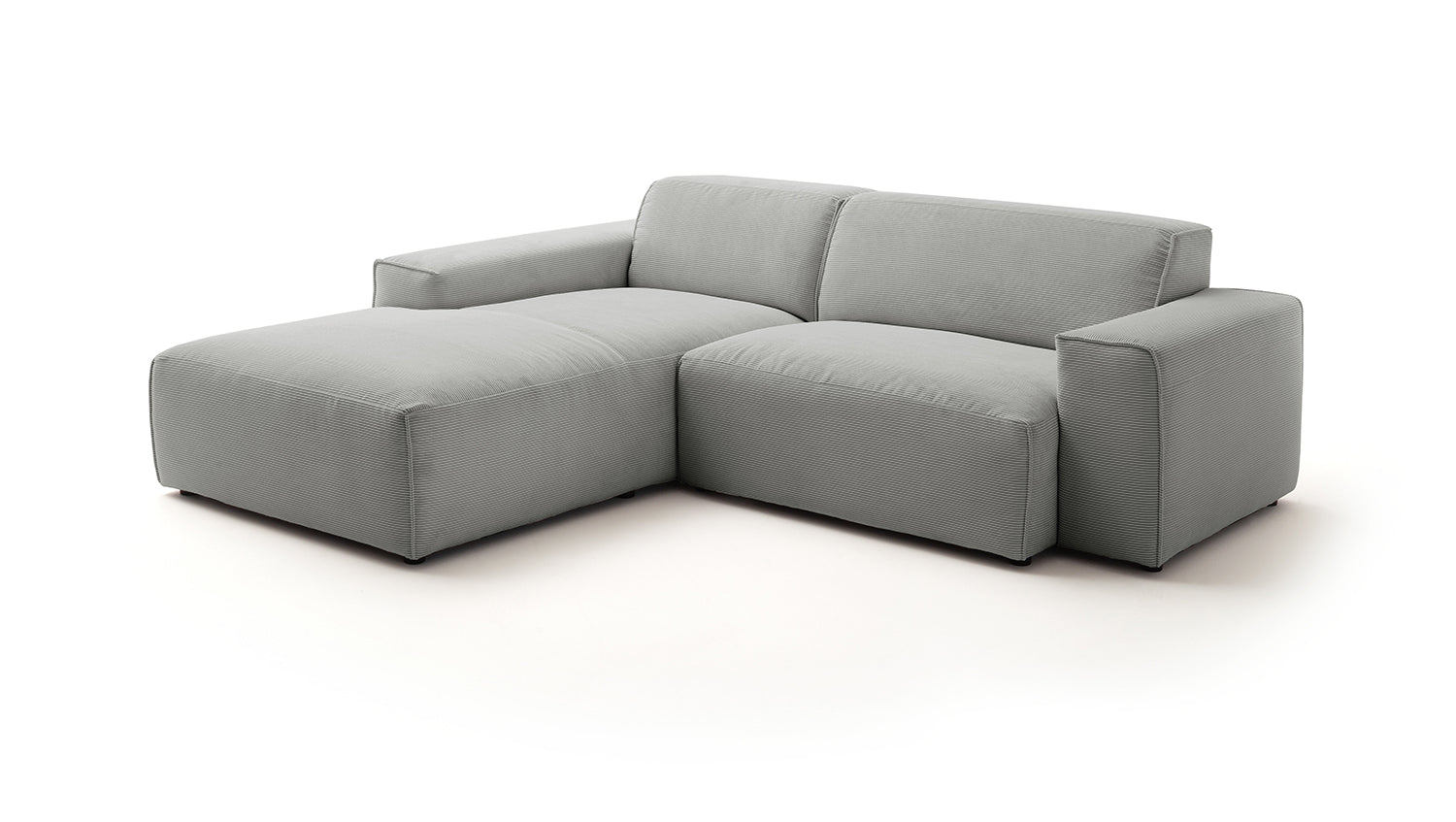 KAWOLA Sofa RANI Ecksofa Feincord grau