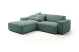 KAWOLA Sofa RANI Ecksofa Feincord grün