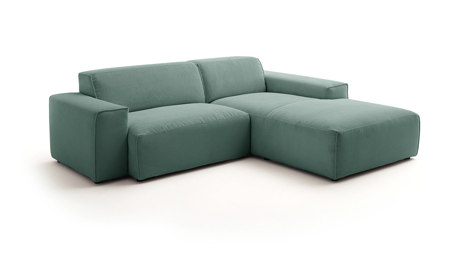 KAWOLA Sofa RANI Ecksofa Feincord grün
