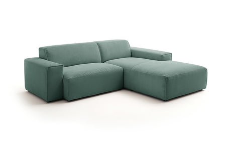 KAWOLA Sofa RANI Ecksofa Feincord grün