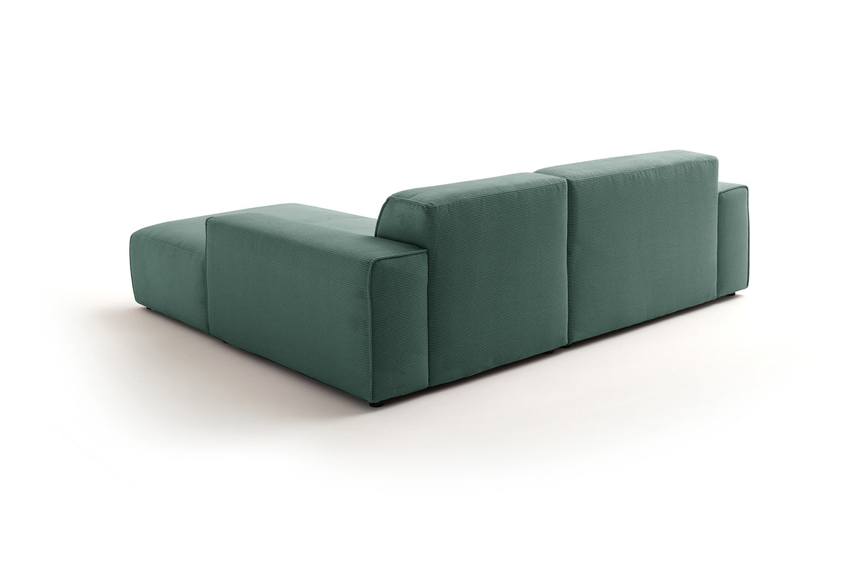KAWOLA Sofa RANI Ecksofa Feincord grün