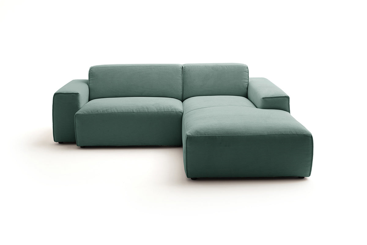 KAWOLA Sofa RANI Ecksofa Feincord grün