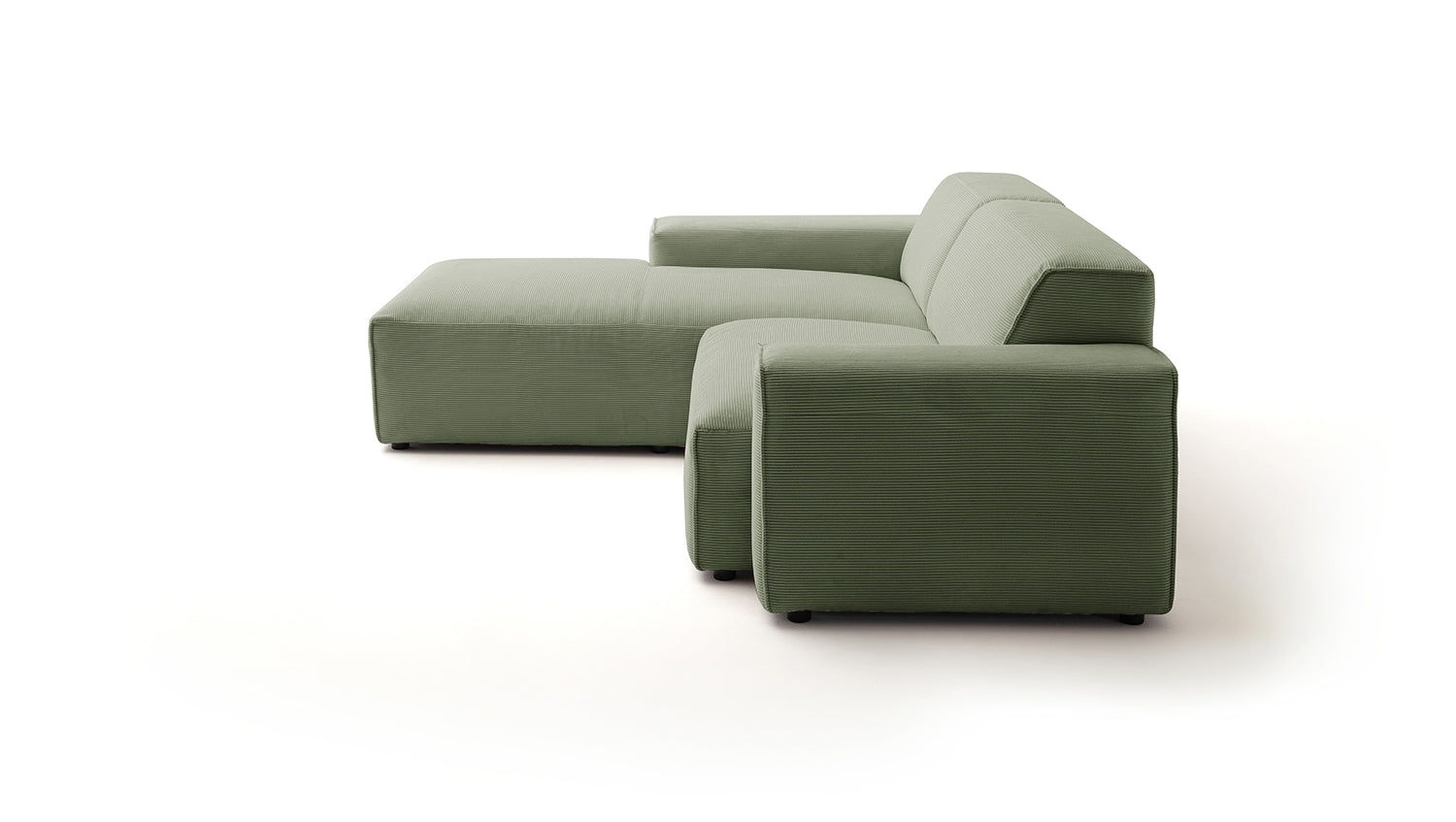 KAWOLA Sofa RANI Ecksofa Feincord olivgrün