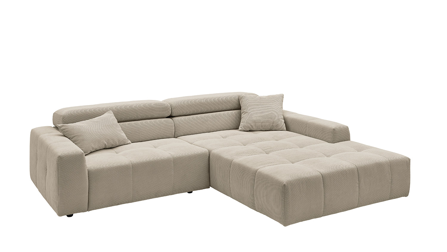 KAWOLA Sofa RENO Ecksofa Feincord beige