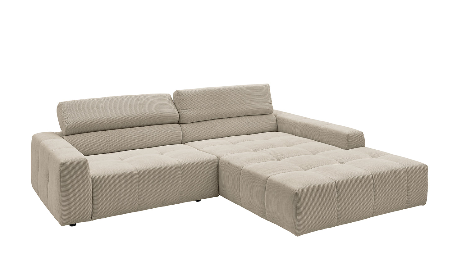 KAWOLA Sofa RENO Ecksofa Feincord beige