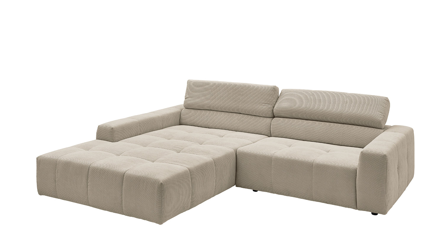 KAWOLA Sofa RENO Ecksofa Feincord beige