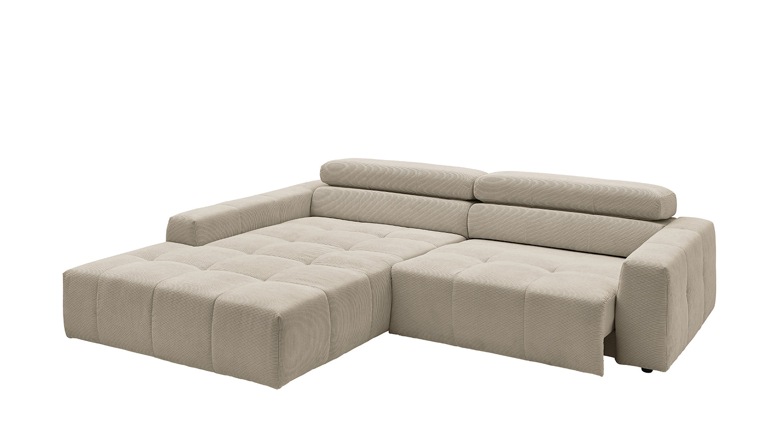 KAWOLA Sofa RENO Ecksofa Feincord beige