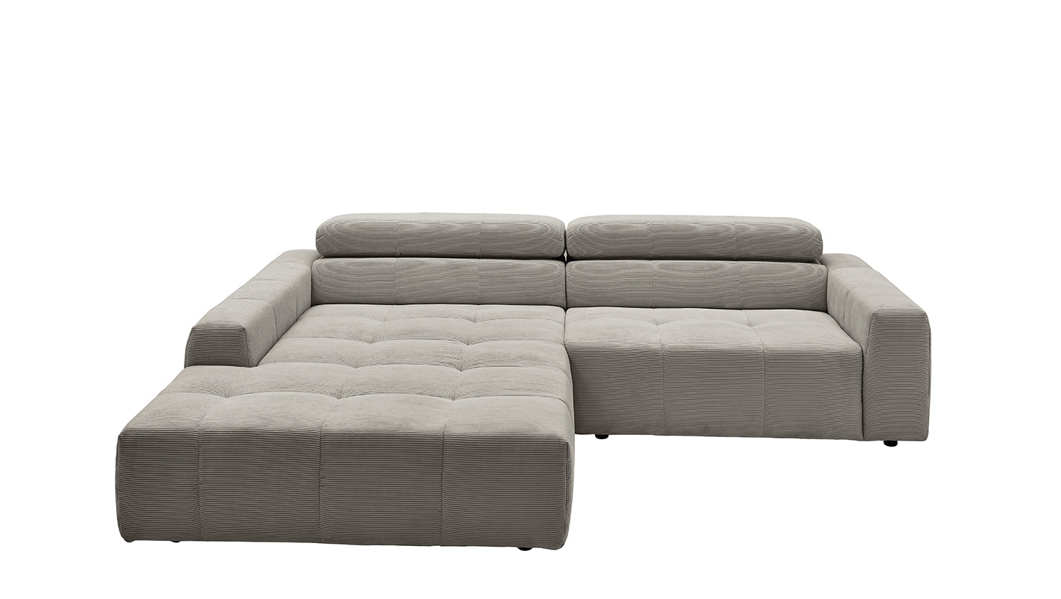 KAWOLA Sofa RENO Ecksofa Feincord grau