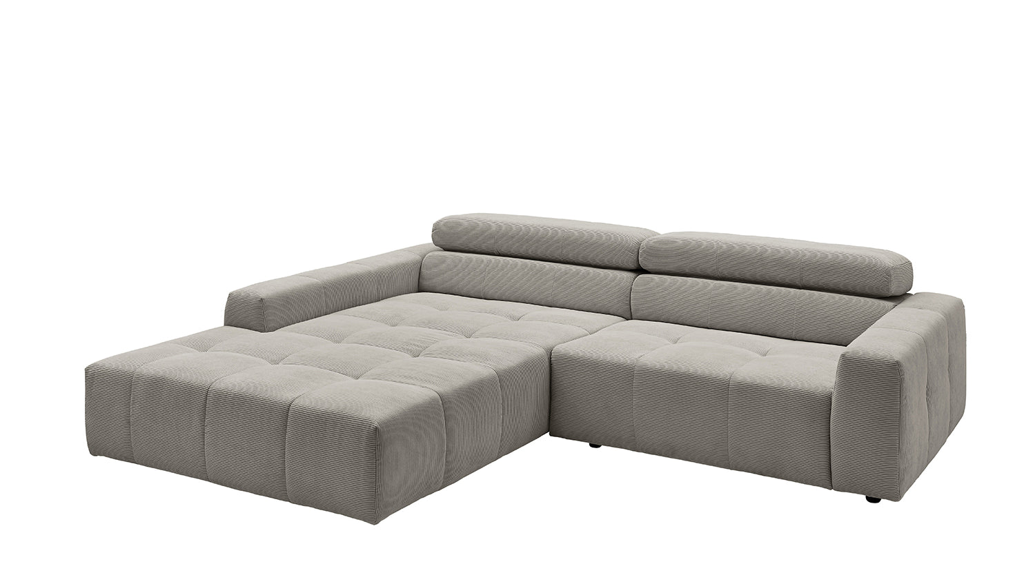 KAWOLA Sofa RENO Ecksofa Feincord grau