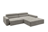 KAWOLA Sofa RENO Ecksofa Feincord grau