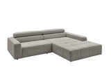 KAWOLA Sofa RENO Ecksofa Feincord grau