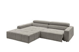 KAWOLA Sofa RENO Ecksofa Feincord grau