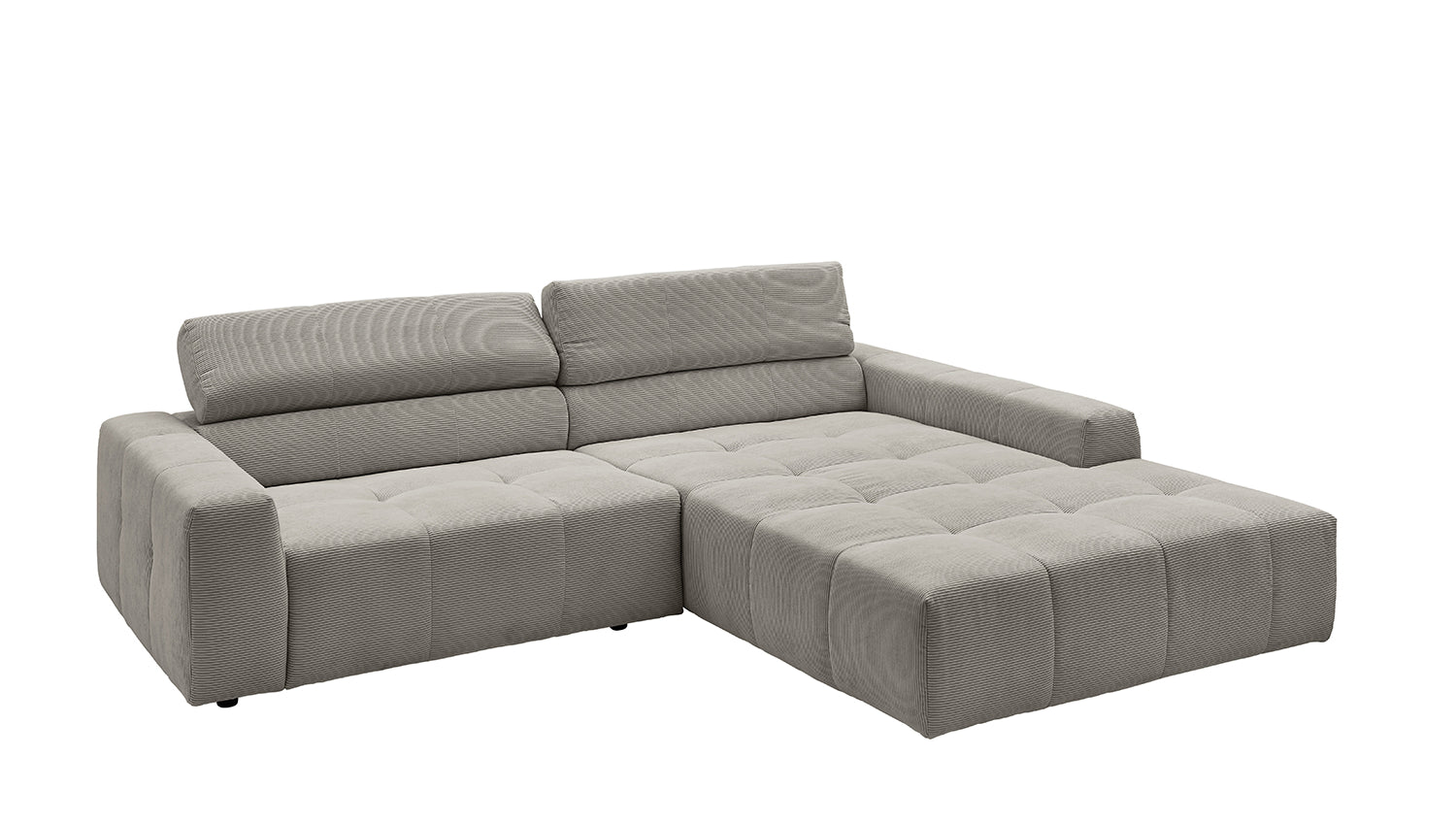 KAWOLA Sofa RENO Ecksofa Feincord grau